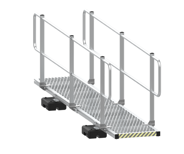 Walkways with safety railing