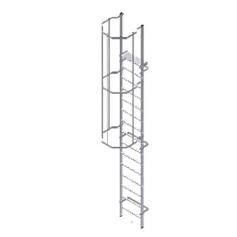 fixed caged ladder